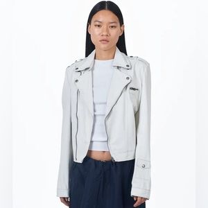 Women's White Biker Jacket